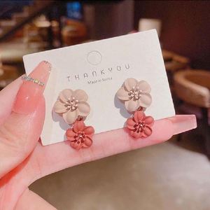 Women Personalized Elegant Simple Flower Pendant Studs Drop Dangle <b>Earrings</b> - Product Image 2