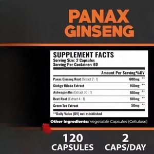 Capsule di Panax Ginseng con Ashwagandha, Barbabietola ed Estratto di Tè Verde, Integratore Alimentare per il Benessere Quotidiano - Product Image 5