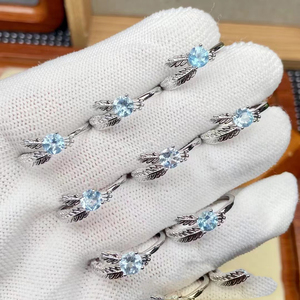 Bague en pierres semi-précieuses naturelles, best-seller, quartz rose, agate mousse, aigue-marine, <span class=keywords><strong>pierre</strong></span> <span class=keywords><strong>de</strong></span> <span class=keywords><strong>lune</strong></span>, bijoux en cristal, cadeau pour la Saint-Valentin - Product Image 6