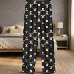 Pittsburgh Steelers Pantalon de pyjama tricoté pour homme 4-18 en polyester doux avec logos de l'équipe - Product Image 2