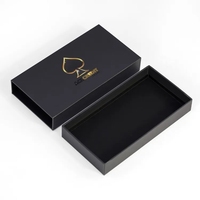 Boîte de rangement portable de luxe avec logo personnalisé imprimé et gaufré pour cosmétiques, extensions capillaires, perruques, avec tiroir et ruban cadeau
