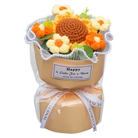 Hadiah Wisuda Hari Ibu Klasik Kreatif Rajutan Bunga Buatan Tangan Peony Daisy Sunflower Buket Kecil