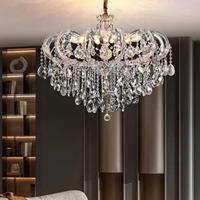 Lustre en cristal européen de luxe, style Marie-Thérèse, luminaire suspendu en forme de goutte d'eau, lampe de plafond pour salon, hôtel, chambre à coucher