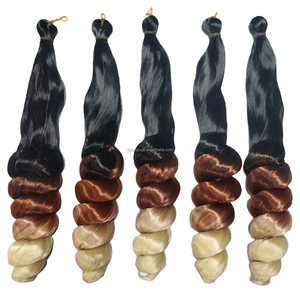 Sıcak satış toptan yeni tasarım stil <span class=keywords><strong>Conch</strong></span> rulo saç toplu 150g 24 inç sentetik peruk saç uzatma tığ saç - Product Image 3