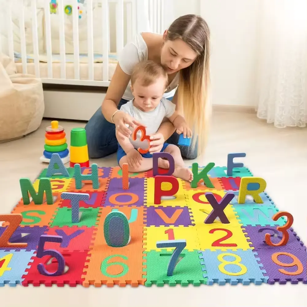 Eva Foam Vloermatten Alfabet Nummer Cartoon In Elkaar Grijpende Puzzel Crawl Speelmat Voor Kinderen Baby Kind