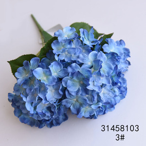 Vendita calda <span class=keywords><strong>fiori</strong></span> artificiali 3D stampa digitale artificiale 7 teste ortensia per la decorazione domestica di nozze - Product Image 2