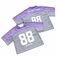 T-shirts personnalisés en tissu mesh bicolore avec bordure blanche, design rétro de maillot de football, impression par sublimation, graphisme de marque