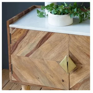 ตู้วางทีวี Jodhpuri Woods Karauli ทำจากไม้เนื้อแข็ง ชุดเฟอร์นิเจอร์เพื่อความบันเทิง งานแฮนด์เมด สำหรับห้องนั่งเล่น คอนโซลวางอุปกรณ์สื่อสาร ทนทาน สวยงาม - Product Image 6