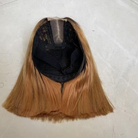 Peluca de cabello humano 100% virgen con cutícula alineada, doblemente lisa, estilo bob, con 2*6 cierres dorados, peluca frontal de encaje.
