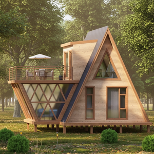บ้านไม้สำเร็จรูปทรงสามเหลี่ยมสองชั้นแบบ A-Frame สไตล์โมเดิร์น เคลื่อนย้ายได้ เหมาะสำหรับ B&B ในป่าและรีสอร์ทแกลมปิ้ง - Product Image 5