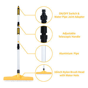Vertak <span class=keywords><strong>brosse</strong></span> <span class=keywords><strong>de</strong></span> nettoyage <span class=keywords><strong>de</strong></span> jardin multifonction, flux d'eau, <span class=keywords><strong>balai</strong></span> <span class=keywords><strong>de</strong></span> jardin, poignée télescopique, tapis, râteau à gazon artificiel - Product Image 5