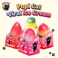 Pabrik PoPI CAT Es Krim Bentuk 3D Rasa Stroberi Segar, Nanas, Persik, Leci Beku, Persediaan Camilan