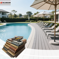 Planche de terrasse en bois composite moderne imperméable à l'eau et à emboîtement pour terrasse, jardin, parc et usage extérieur