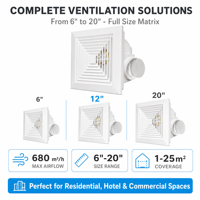 Ventilador Extractor de Baño con Ducto para Debajo del Gabinete, Ventiladores de Cocina sin Ducto, Sistema de Ventilación para Ático y Garaje