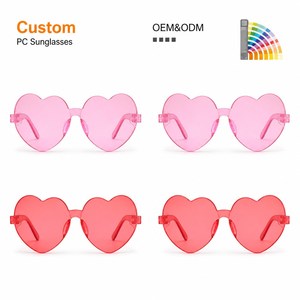 Double Heart <b>Sunglasses</b> Women Fashion Heart Shape Shades <b>Cute</b> Rimless <b>Sunglasses</b> for Party Photo Prop Summer - Product Image 1