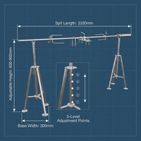 Kit de broche rotative durable avec trépied portable en acier inoxydable pour barbecue, vente en gros d'usine OEM/ODM