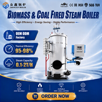 Boiler Zhongxin Harga Terjangkau Tekanan Rendah Kapasitas 200kg-2000kg Boiler Uap Biomassa Industri Otomatis Vertikal Berpipa Api