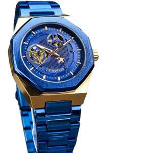 WINNER Montre automatique de luxe pour homme, de haute qualité, avec fond en acier inoxydable, design ajouré, style décontracté et tendance - Product Image 5