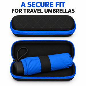 Custodia da viaggio impermeabile personalizzata per ombrello in X-PAC EVA con guscio strutturato, fodera morbida, cinturino elastico e opzioni di cerniera colorata - Product Image 2