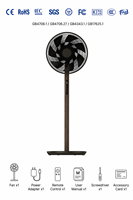 Ventilateur sur pied moderne de 12 pouces, silencieux, à hauteur réglable, moteur BLDC, télécommande, 8 vitesses, électrique, écoénergétique, classe A+++.