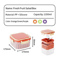 Dubbellaagse salade- en fruitcontainer met filter en waterreservoir voor vers voedsel, verpakking voor het bewaren van versheid