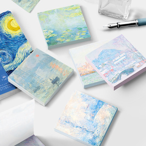 Giấc Mơ cá Monet Van Gogh loạt tranh nổi tiếng phong cách retro không dính giấy kế hoạch tự dính tin nhắn ghi nhớ - Product Image 2