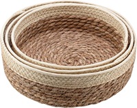 Panier rond en rotin pour organiser pour les fruits et le pain servant un cadeau décoratif Plateau de panier de comptoir pour garde-manger et salle de bain