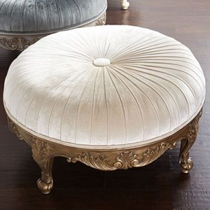 Modern Luxury Round Ottoman Stool Solid Wood with Soft Fabric for Entry School or Apartment <strong>Mid</strong> for <strong>Century</strong> Velvet <strong>Footstool</strong> - Product Image 3