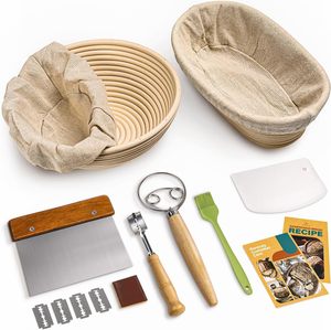 Bols de levage ovales en rotin flexible 100% naturel d'Indonésie, réutilisables pour la cuisson artisanale du pain au levain à la maison - Product Image 6