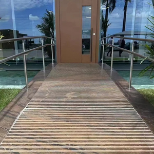 Dalle de quartzite de luxe sur mesure, dalle de quartzite marron, pierre naturelle, décoration murale de villa, décoration intérieure, dalle de pierre couleur café - Product Image 5