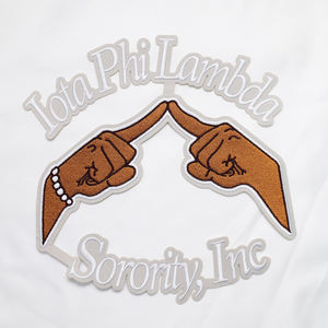 Patch brodé personnalisé pour vêtements, forme irrégulière, logo chiffre lettre, motif 'Girl Gang', thermocollant - Product Image 1