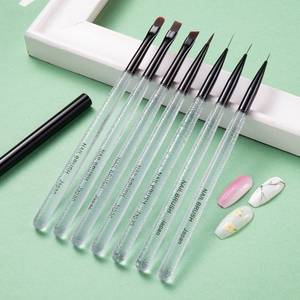 Juego de 7 pinceles de fibra <span class=keywords><strong>para</strong></span> decoración de uñas estilo japonés con diseño de gota de agua, pinceles delineadores y de detalle - Product Image 1