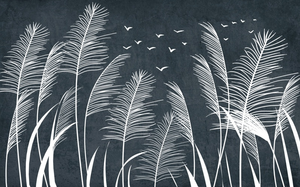 Murale Decorativo Impermeabile Dipinto a Mano con <span class=keywords><strong>Fenicotteri</strong></span> e Motivi Floreali, Personalizzabile e Senza Giunzioni per Centri Commerciali - Product Image 3