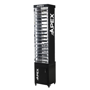 APEX <strong>Smoke</strong> Shop Display LED Light Adjustable Shelves Convenience Store Cigarette Display With Acrylic Doors Storage Drawer - Product Image 1