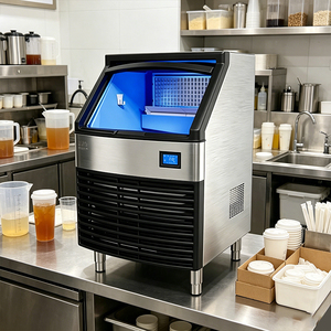 Machine à glaçons électrique professionnelle 130kg/150kg/200kg en acier inoxydable, automatique, pour usage domestique, industriel, restaurant et bar - Product Image 2