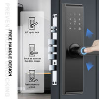 Kunci Pintu Pintar Digital Biometrik Sidik Jari Elektrik WiFi Tuya TTlock APP Tanpa Kunci Khusus untuk Rumah Bar PC 6068 5050 Mortise