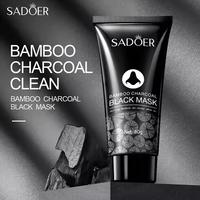 Masque facial au charbon de bambou SADOER 60g, best-seller, élimine les points noirs, adoucit la kératine, nettoyage en profondeur, masque noir L
