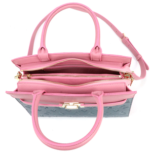 Sac à main tendance pour femme en cuir PU, color block, structuré, avec poignée supérieure et bandoulière gaufrée, pour usage quotidien - Product Image 3
