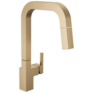 Fırçalanmış Paslanmaz Çelik Mutfak Musluğu Yüksek Ark Döner Çıkışlı Tek Kollu Soğuk Sıcak Su Mikseri Güney Amerika İçin - Product Image 1