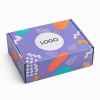 Boîte d'expédition en carton ondulé violet avec logo personnalisé, estampage à chaud UV or, emballage cadeau imprimé, boîte avion