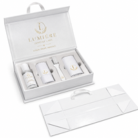 Boîte cadeau pliable en carton avec poignée magnétique, insert en EVA blanc, pelliculage brillant, logo personnalisé de luxe, pour le nettoyage des bijoux