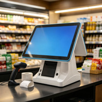 15,6-дюймовая POS-система с двумя сенсорными экранами (Android/Windows) для розничной торговли с Wi-Fi 6, NFC и встроенным принтером