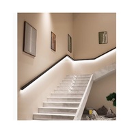 Lampe à induction LED Main courante d'escalier en acier inoxydable Éclairage d'escalier à chargement automatique pour la maternelle et les personnes âgées