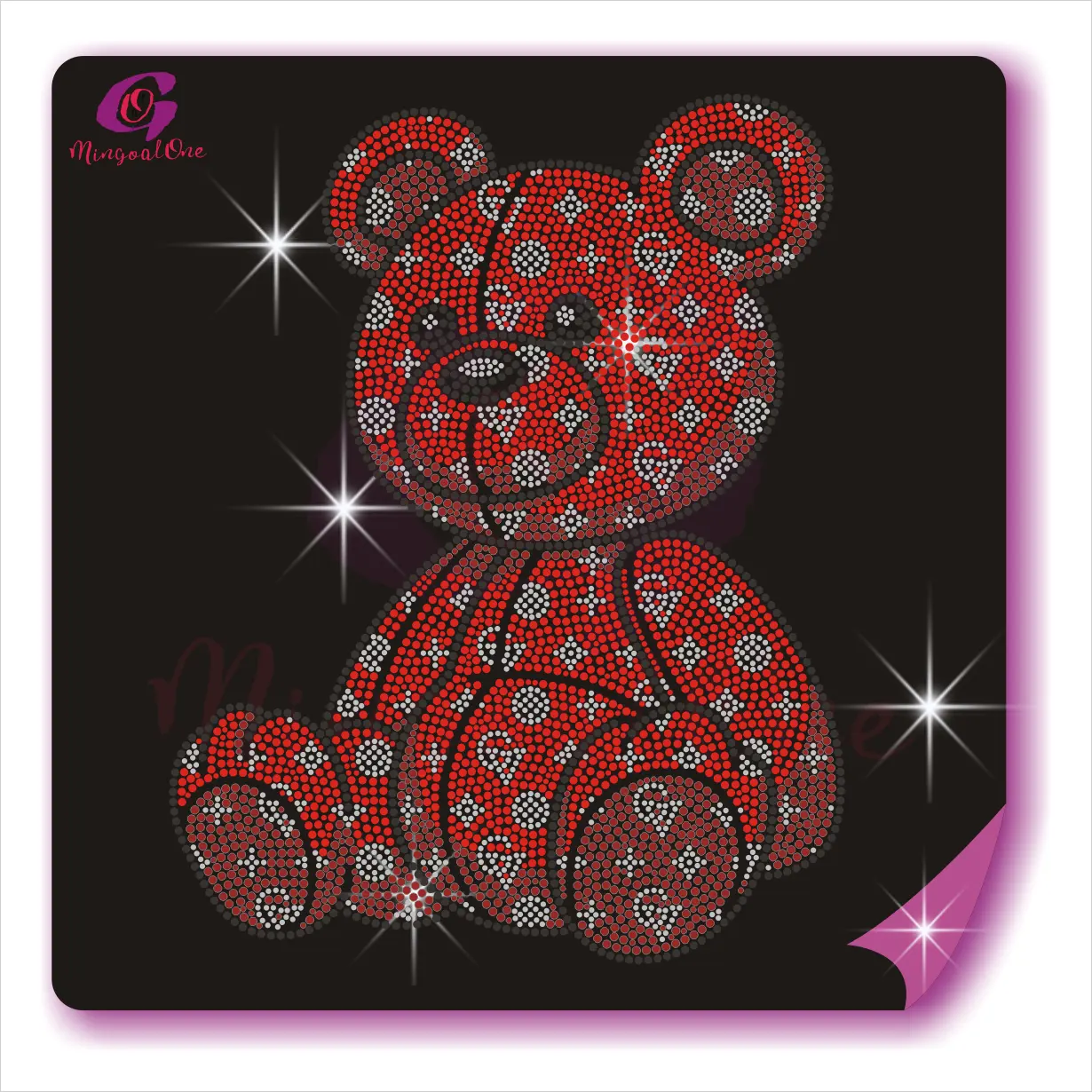 China Venta directa de fábrica Alta calidad Bling Crystal Rhinestone Motif Custom Rhinestone Iron On Transfer Design