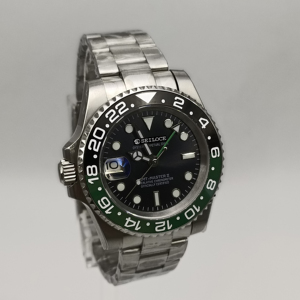 Montre mécanique 40 mm, cristal saphir, acier inoxydable, mouvement NH34, lumineuse, calendrier, position à 9 heures - Product Image 3