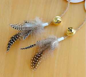 Jouet pour chat en forme de renard écologique avec cloche à plumes, jouets en peluche interactifs pour chatons - Product Image 4