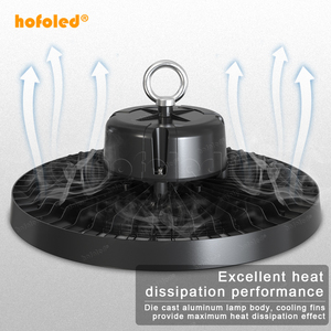 Trong kho 100W 150W 200W kho đèn công suất Dip Dimmable <span class=keywords><strong>LED</strong></span> cửa hàng Đèn vòng 5000K ánh sáng ban ngày nhôm UFO <span class=keywords><strong>LED</strong></span> Highbay ánh sáng - Product Image 2