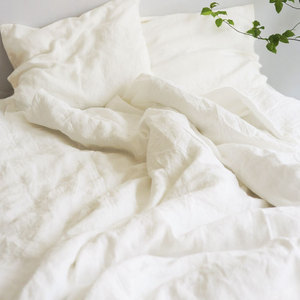 Set di Biancheria da Letto 3 Pezzi in Lino Francese 100%, <span class=keywords><strong>Tinta</strong></span> <span class=keywords><strong>Unita</strong></span>, Traspirante e Rinfrescante, Federe Antibatteriche, <span class=keywords><strong>Copripiumino</strong></span> di Lusso per Casa - Product Image 6