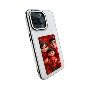 豪华设计电子墨水镜子打印照片NFC手机外壳电子墨水NFC DIY照片显示手机外壳适用于iPhone 13/14/15 pro max