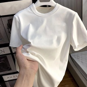 T-shirt imprimé uni pour hommes T-shirt surdimensionné vierge de couleur unie en coton de qualité personnalisée - Product Image 6